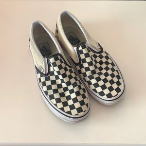 Vans checkered slip ons!